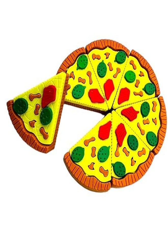 Magic Star Pizza Slice Eraser Set for Kids Cute Food Shaped Puzzle Erasers Removable Pieces Fun Stationery for School Art Office Use. (Pack of 1) (2) - Image 4